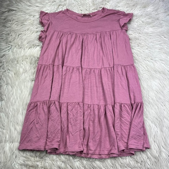 Emory Park Women's Pink Tiered Shift Dress Barbiecore - Picture 3 of 6